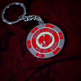 Devil Poker Chip Metal Keychain