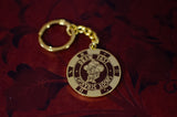 Cowboy Skull Poker Chip Metal Keychain