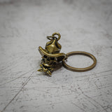 Metal Cowboy Skull Keychain