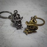 Metal Cowboy Skull Keychain
