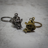 Metal Cowboy Skull Keychain
