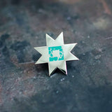Navajo Style Silver & Turquoise Enamel Pin