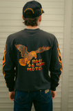 Rock And Rose Motel Long Sleeve Flaming Eagle T-Shirt