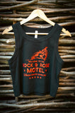 Rock And Rose Motel "Where Dreams Come True" Cropped Black Vest