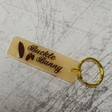 Buckle Bunny Gold Keychain Angled View