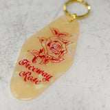 Freeway Rose Yellow Keychain Angled View