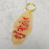 Freeway Rose Yellow Keychain Front View