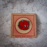 American Traditional Devil Enamel Pin In Packaging Full View