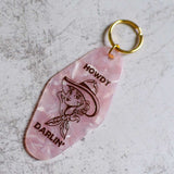 Howdy Darlin' Motel Style Keychain Angled View