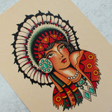 Traditional American Iowa Art Print Close Up Angled View