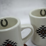Close Up Of The Inside Of The Red & Brown Out Yonder Mugs