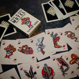 Rock & Rose Motel Deck Of Cards - Selection of Card Designs on Table