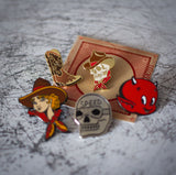 A Selection Of Enamel Pins Available At The Rock & Rose Motel